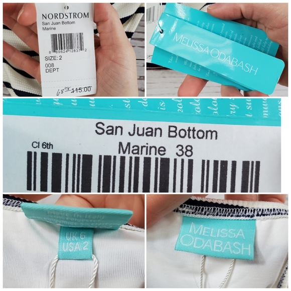 NWT Melissa Odabash side tie striped bikini bottom - Picture 8 of 8